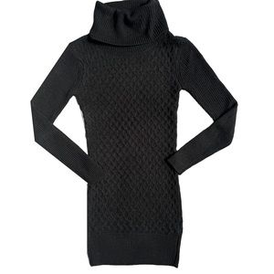 VENUS | Dresses | Venus Black Cable Knit Turtleneck Long Sleeve Mini Fitted Sweater  Dress Size Xs | Poshmark